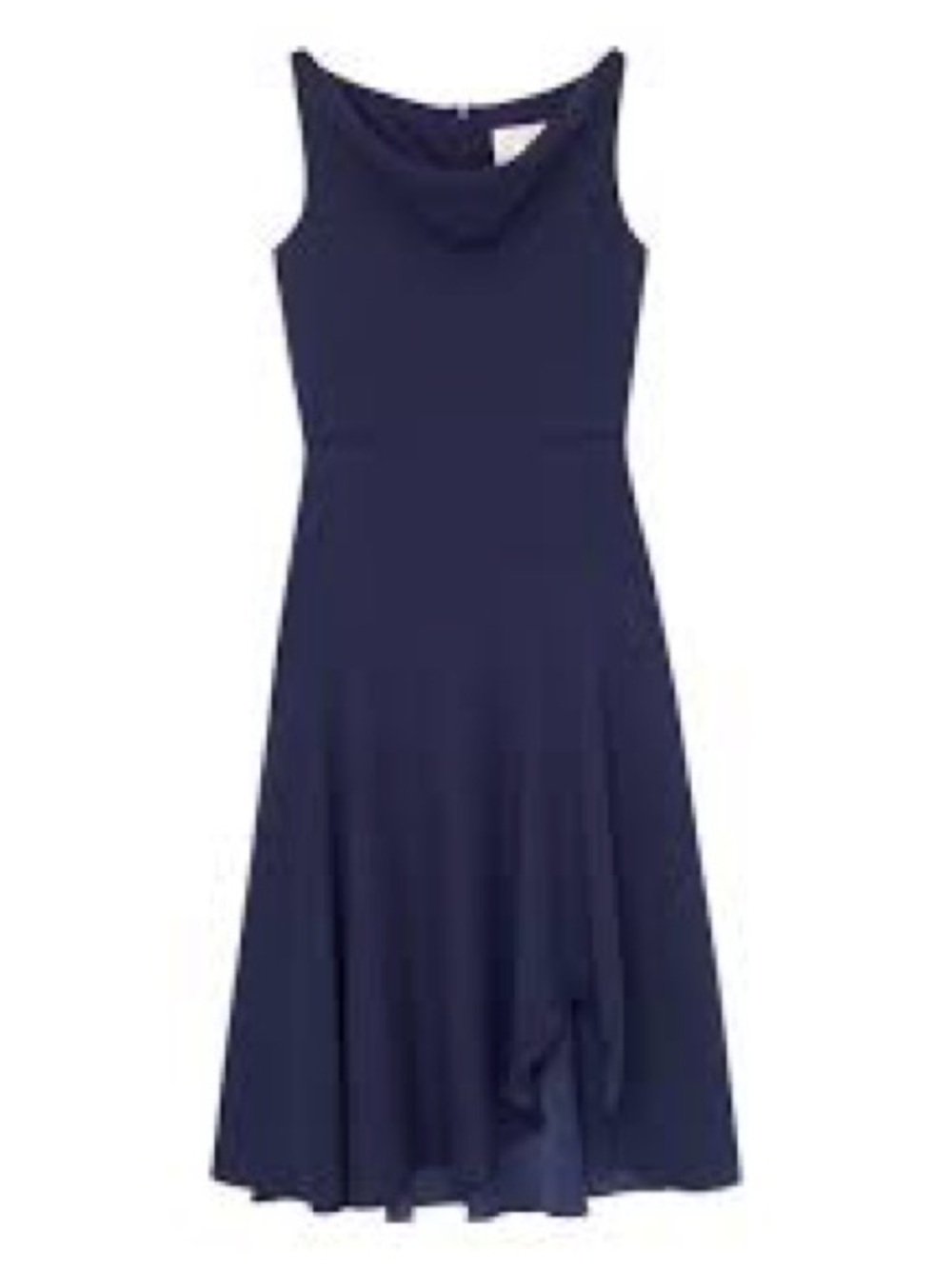 Gal Meets Glam Navy Sleeveless Draped Fit-and-Flare Dress